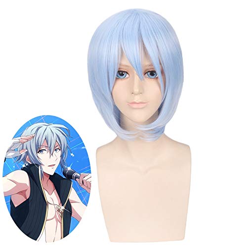 GUANBBD Spiel IDOLiSH7 YOTSUBA TAMAKI Blaue kurze gerade Perücke Cosplay Kostüm Männer Frauen Hitzebeständige synthetische Haarperücken IDOLiSH7 von GUANBBD