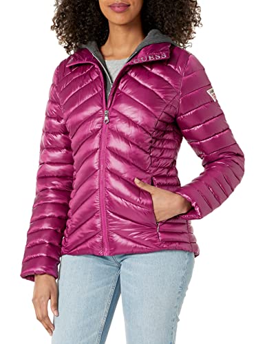 GUESS Damen Light Packable Jacket – Quilted, Transitional Puffer Übergangsjacke, Magenta, M von GUESS