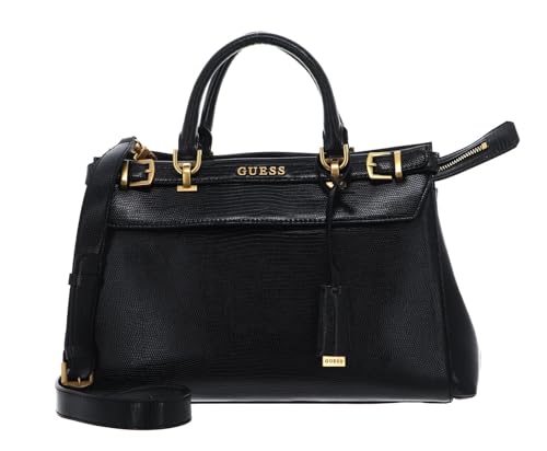 GUESS Damen Sestri Luxury Satchel Schulranzen, Tragegriff Oben, Schwarz von GUESS