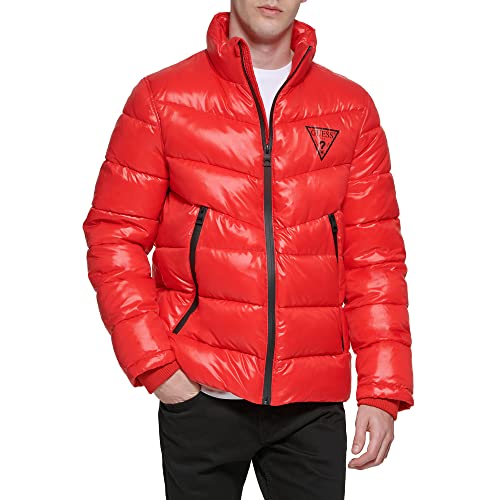 GUESS Herren Midweight Logo Oversized Zip Puffer Jacke, Purpur, XL GUESS Herren Midweight Logo Oversized Zip Puffer Jacke, Purpur, XL von GUESS