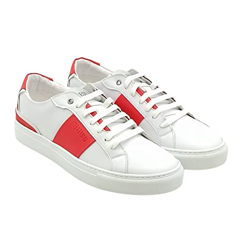 GUESS Herren TODI Low CARRYOVER Sneaker, Weißer Cerise, 40 EU von GUESS