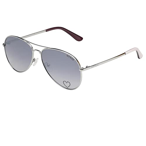 Guess Unisex-Erwachsene GU7575 10C 58 Sonnenbrille, Grau (Nichel Stagno Chiaro Luc/Fumo Specchiato) von GUESS