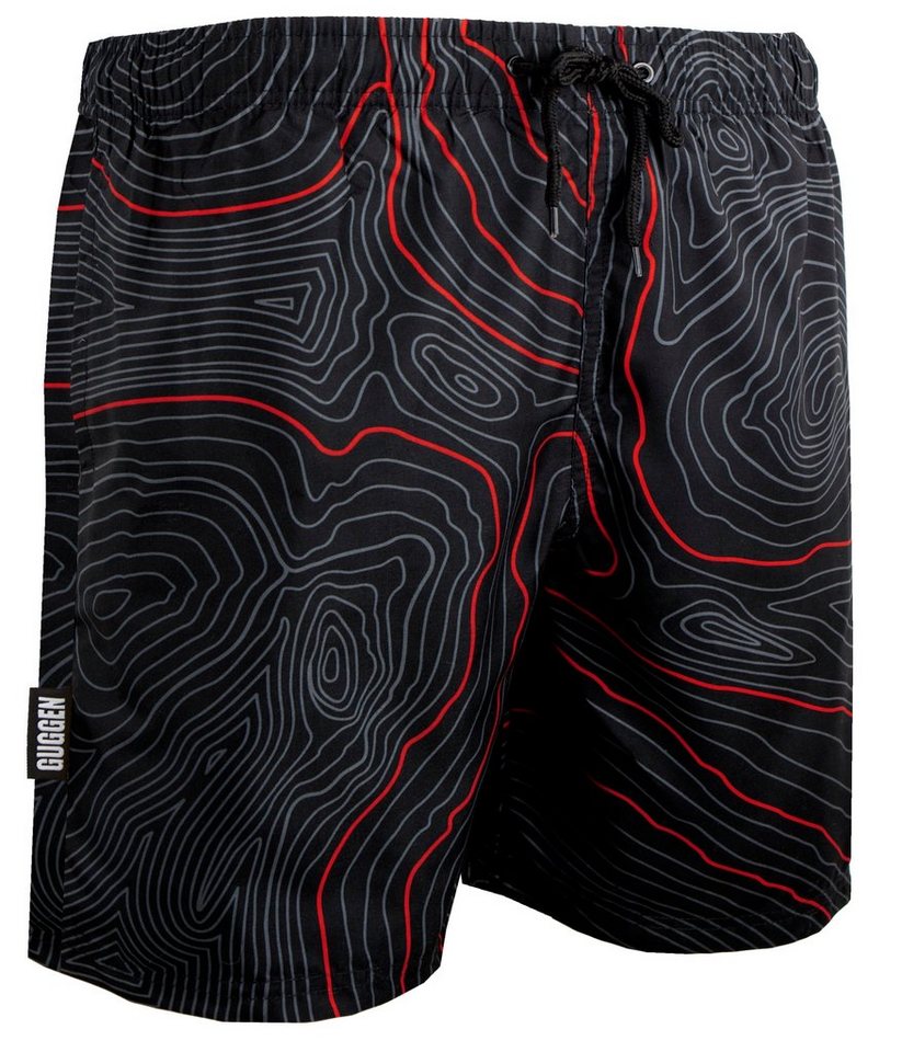 GUGGEN Mountain Badehose Badehose Herren Badeshorts Schnelltrocknend Boardshorts Beachshorts Streifen Karriert Badeshorts mit Kordel Gummizug Innenslip von GUGGEN Mountain