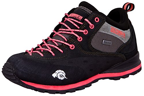 GUGGEN Mountain PT022 Damen Wanderschuhe Trekkingschuhe Outdoorschuhe Wanderstiefel Walkingschuhe wasserdicht mit Membran und Wildleder Farbe Schwarz-Pink EU 36 von GUGGEN Mountain