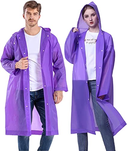 GUKOY Regenponcho Regenmantel Herren Damen Wasserdicht, 2 Stück EVA Regenbekleidung Regencape Regenjacke für Wandern Camping Radfahren Reisen von GUKOY