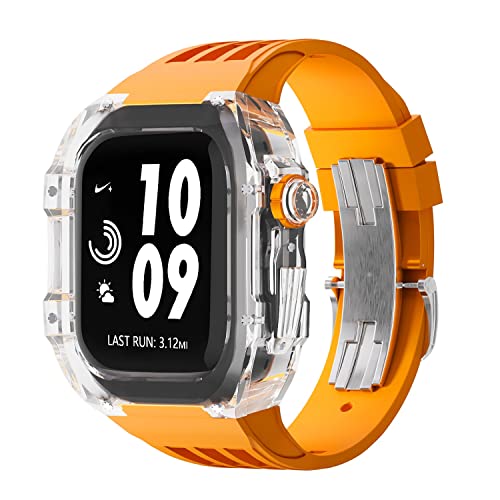 GUMMMY Luxuriöses transparentes Uhren-Modifikationsset, für Apple Watch 44 mm/45 mm, DIY-Mod-Kit + Gummiband, für Apple Watch Armband 45/44 mm, SE 8, 7, 6, 5, 4 SE, For 45mm, Achat von GUMMMY
