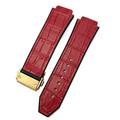 GUMMMY Uhrenarmband aus Rindsleder, 20 mm, 22 mm, 25 mm x 19 mm, passend für Hublot-Uhrenarmband, Kalbsleder, Silikon-Armbänder, 20X14x18mm, Achat von GUMMMY