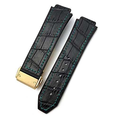 GUMMMY Uhrenarmband aus Rindsleder, 20 mm, 22 mm, 25 mm x 19 mm, passend für Hublot-Uhrenarmband, Kalbsleder, Silikon-Armbänder, 28x19x24mm, Achat von GUMMMY