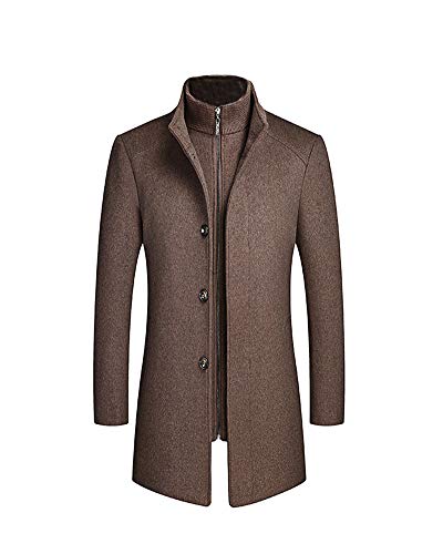 GUOCU Herren Business Wollmantel Mode Kurzmantel Wintermantel mit Stehkragen Verdickung Kurze Jacke Herrenmantel Gesteppt Mantel Single Breasted Elegant Trenchcoat Jacke für Business Freizeit Braun L GUOCU Herren Business Wollmantel Mode Kurzmantel Wintermantel mit Stehkragen Verdickung Kurze Jacke Herrenmantel Gesteppt Mantel Single Breasted Elegant Trenchcoat Jacke für Business Freizeit Braun L von GUOCU