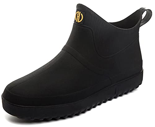 GURGER Gummistiefel Damen Herren Kurz Kurzschaft Regenstiefel Wasserdicht Gummistiefeletten Regenstiefeletten Männer Schwarz Größe 39 von GURGER