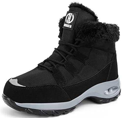 GURGER Winterstiefel Damen Gefütterte Schneestiefel Winter Winterboots Kurz Kurzschaft Warm Winterschuhe Frauen Größe 40 Schwarz von GURGER