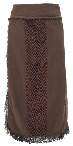 GURU SHOP Boho Wickelrock mit Tribaldruck, Fransen - Braun, Damen, Baumwolle, Size:S/M GURU SHOP Boho Wickelrock mit Tribaldruck, Fransen - Braun, Damen, Baumwolle, Size:S/M von GURU SHOP