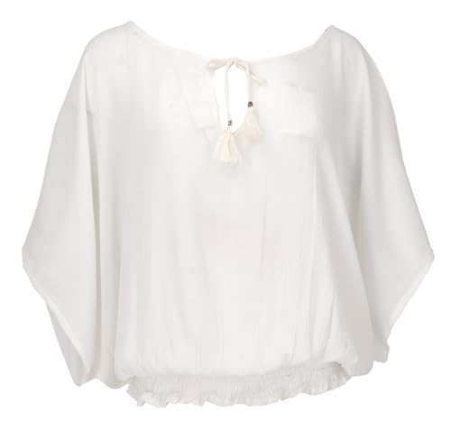 GURU SHOP Luftige Boho Bluse, Maxibluse mit Fledermaus Ärmeln - Weiß, Damen, Synthetisch GURU SHOP Luftige Boho Bluse, Maxibluse mit Fledermaus Ärmeln - Weiß, Damen, Synthetisch von GURU SHOP