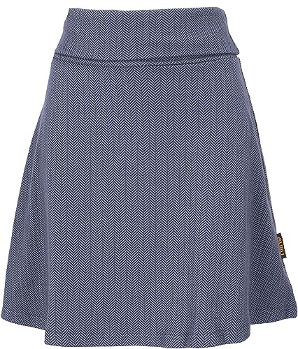 GURU SHOP Minirock aus Bio-Baumwolle, Tellerrock, Jacquard Rock mit Fischgrätenmuster, Blau, Size:S (36) von GURU SHOP