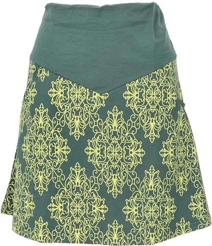 GURU SHOP Minirock aus Bio-Baumwolle, Tellerrock Organic, Grün/Lemon, Size:S (36) von GURU SHOP