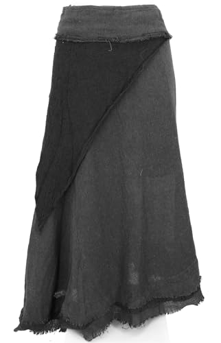 GURU SHOP Natürlicher Goa Wickelrock, Hippie Lagenrock, Boho Rock, Mittelalterrock - Schwarz, Damen, Baumwolle GURU SHOP Natürlicher Goa Wickelrock, Hippie Lagenrock, Boho Rock, Mittelalterrock - Schwarz, Damen, Baumwolle von GURU SHOP