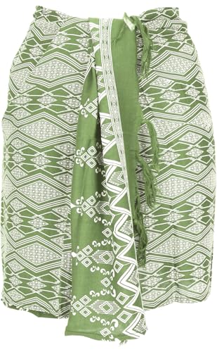 GURU SHOP Schmaler Bali Sarong, Wickelrock, Sarongkleid, Schal - Raute/grün, Herren/Damen, Synthetisch GURU SHOP Schmaler Bali Sarong, Wickelrock, Sarongkleid, Schal - Raute/grün, Herren/Damen, Synthetisch von GURU SHOP