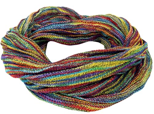 GURU SHOP Weicher Loop Schal/Stola, Magic Loopschal, Weste, Herren/Damen, Regenbogen #2, Baumwolle, Size:One Size von GURU SHOP