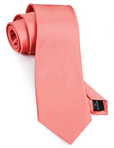 Gusleson Klassische Herren-Krawatte, 8 cm, einfarbig, inklusive Geschenkbox, korallenpink, general von GUSLESON
