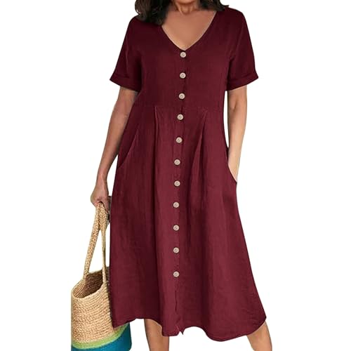 GUTOUWAN Kleid Hochzeitsgast Damen Leinenkleid Damen Linen Dress Leinenkleid Damen Lang Leinenkleid Leinenkleid Damen Sommer Kleid Baumwolle Damen Blusenkleid Damen Kleider Damen Frühling Leinenkleid GUTOUWAN Kleid Hochzeitsgast Damen Leinenkleid Damen Linen Dress Leinenkleid Damen Lang Leinenkleid Leinenkleid Damen Sommer Kleid Baumwolle Damen Blusenkleid Damen Kleider Damen Frühling Leinenkleid von GUTOUWAN