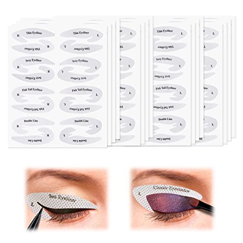 GWAWG 16 eyeliner pen eye shadow templates, 8 types of quick eye makeup stickers 128 pairs of eye makeup templates, smoked eye shadow cat eye fishtail eyeliner pen sticker templates von GWAWG