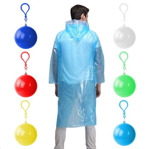 GWAWG 6 Stück Einweg Notfall Regenmäntel,Tragbarer Notfall Regenmantelball,Kunststoff Regenponcho,durchsichtiger Regenponcho,regenponcho kugel set Für Festival Und Campingurlaub GWAWG 6 Stück Einweg Notfall Regenmäntel,Tragbarer Notfall Regenmantelball,Kunststoff Regenponcho,durchsichtiger Regenponcho,regenponcho kugel set Für Festival Und Campingurlaub von GWAWG