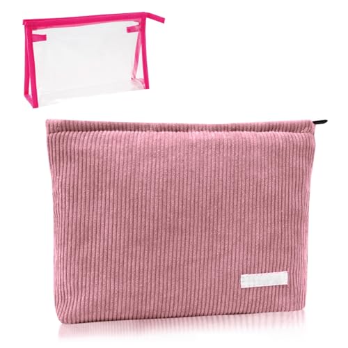 GWAWG Schwarzes transparentes Federmäppchen, Kosmetiktaschen für Damen, Make-Up-Reisetasche, tragbarer PVC-Tasche, Organizer für Studenten, Prüfungen, Büro, Kunst, Schulbedarf, Frauen, Mädchen, von GWAWG