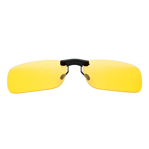 GXFCAI 1 Stück Unisex Polarisierte Clip-On Fahrbrille Sonnenbrille Tag Vision UV400 Linse Sonnenbrille Vision Reiten Nacht Clip Fahren, gelb, Einheitsgröße von GXFCAI