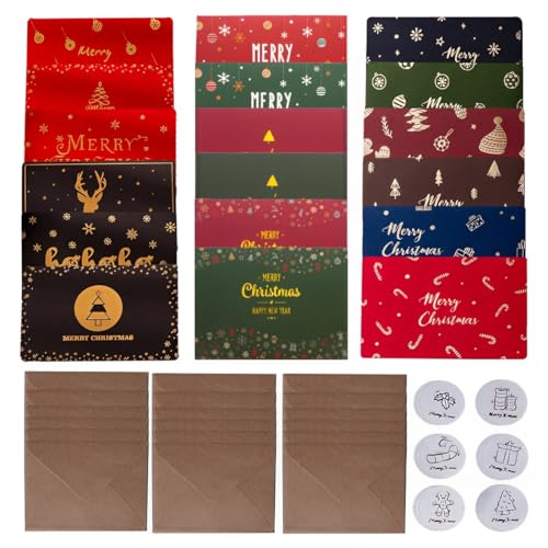 GXGM 18 Stück Weihnachtskarten mit Umschlag Set Postkarten für Weihnachten Premium Klappkarten inklusive Briefumschlag aus Kraftpapier für die Familie Schönsten Weihnachtsgrüße GXGM 18 Stück Weihnachtskarten mit Umschlag Set Postkarten für Weihnachten Premium Klappkarten inklusive Briefumschlag aus Kraftpapier für die Familie Schönsten Weihnachtsgrüße von GXGM