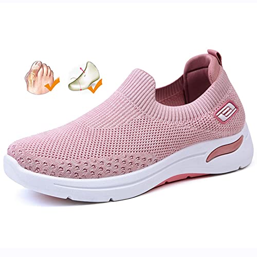 GYCS Women's Slip-On Trainers Lightweight Breathable Orthopädische Sandalen Damen Diabetiker Schuhe Weit Leisure Outdoor Gym Comfortable Trainers Sommer,Rosa,37EU von GYCS