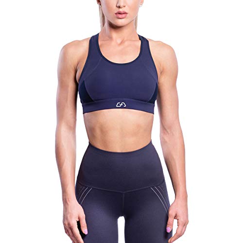 GYM AESTHETICS 1+1 Push up Sport BH Damen rückenfrei Gepolstert Gekreuzt Rücken Schnelltrocknend Sport BH Starker Halt Vorderverschluss Ohne Bügel Gepolstert Yoga Bustier Für Fitness und Sport von GYM AESTHETICS