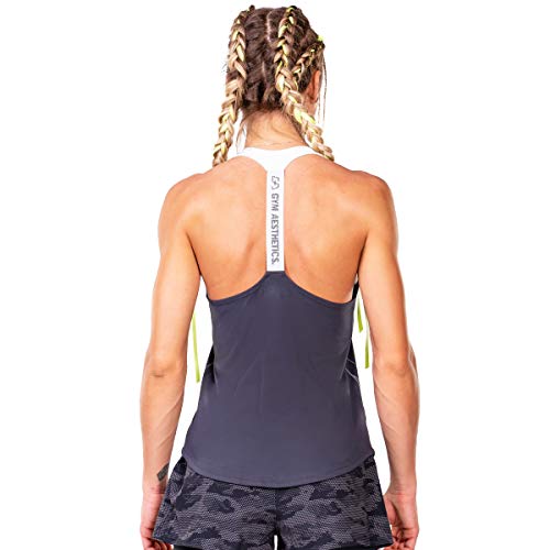 GYM AESTHETICS | Damen Aktivkleidung Cotton Touch Tank Top Y-Back Cooles Gefühl Bewegungsfreiheit, Für Training und andere Sport in Holzkohle (M) von GYM AESTHETICS