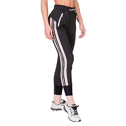 GYM AESTHETICS | Damen Jogginghose Sporthose Laufhose Freizeit mächtiges Tech-Gewebe Rippenbündchen Atmungsaktivität,Training und andere Sport in Schwarz von GYM AESTHETICS