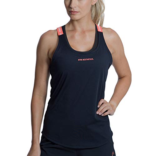 GYM AESTHETICS Damen Tanktop Funktionsshirt Lauftop Workout Oberteil Ärmellos Rückenfrei Racerback Schnelltrocknend Atmungsaktivität Fitness Training mit Taschen, Für Yoga und andere Sport von GYM AESTHETICS