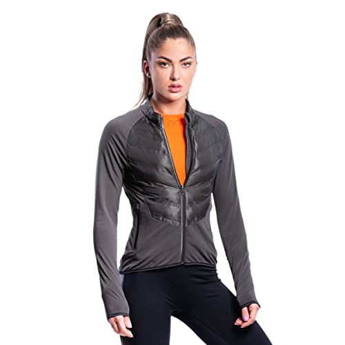 GYM AESTHETICS | Ultrasonic 2.0 Trainingsjacke Atmungsaktiv Running Hybrid Jacke Für Frauen Damen, wasserdicht, warm, ultraleicht mit Reißverschluss primaloft Wanderjacke Kapuzenjacke von GYM AESTHETICS