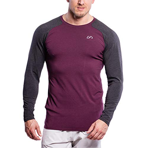 GYM AESTHETICS | Herren Langarm Fitness Funktionsshirt Slim Fit Gym T-Shirt Bodybuilder Trainingsshirt sportliches und atmungsaktives Langarmshirt Langärmliges Sportshirt Laufshirt für Männer von GYM AESTHETICS