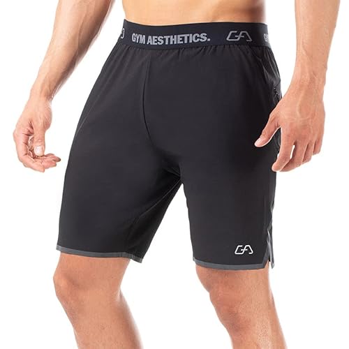 GYM AESTHETICS | Herren Functional Sports Shorts Bodybuilding Kurz Sporthose Laufshorts UV-Schutz antistatisch Feuchtigkeitsregulierung/Herren Boxing MMA Shorts, Fitness und Kickboxen von GYM AESTHETICS