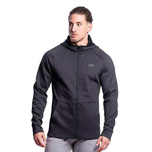 GYM AESTHETICS Herren Funktions Baumwollhandgefühl Kapuzenjacke mit Reißverschluss Sweatjacke Hoodie komfortable Strickjacke Sportjacke Outdoorjacke von GYM AESTHETICS