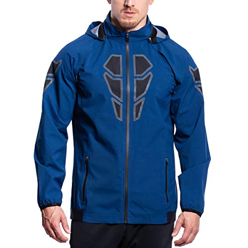 GYM AESTHETICS | Herren Outrun Winterjacke Wasserdicht Winddicht Atmungsaktiv Männer Funktionsjacke outdoor jacken Sportjacke mit Reißverschluss Softshelljacke laufjacke von GYM AESTHETICS