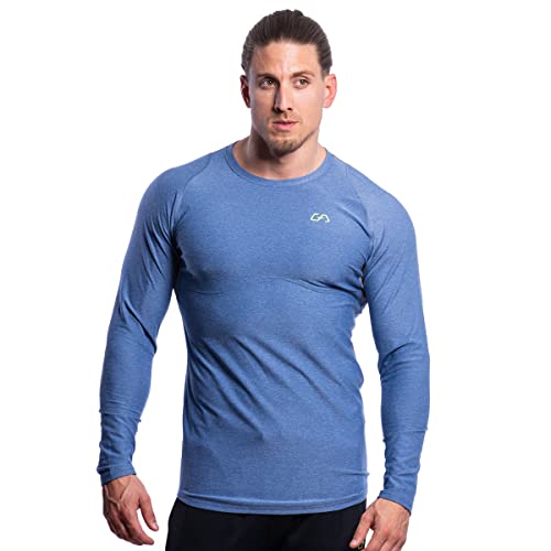 GYM AESTHETICS | Herren Langarm Fitness Funktionsshirt Slim Fit Gym T-Shirt Bodybuilder Trainingsshirt sportliches und atmungsaktives Langarmshirt Langärmliges Sportshirt Laufshirt für Männer von GYM AESTHETICS