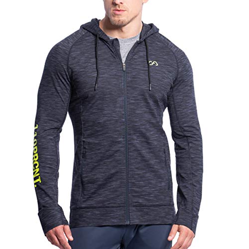 GYM AESTHETICS Herren Funktions Baumwollhandgefühl Kapuzenjacke mit Reißverschluss Atmungsaktiv Sweatjacke Hoodie komfortable Strickjacke Sportjacke Outdoorjacke für Männer, Für Training und Sport von GYM AESTHETICS