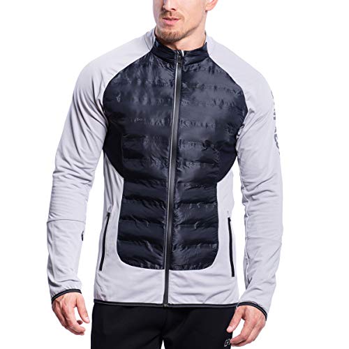 GYM AESTHETICS | Herren Ultrasonic 2.0 React Jacke Sportjacke Wasserdicht Windabweisend UV-Schutz LSF 40+ Warm Ultraleicht mit Reißverschluss, Training und andere Sport in Marine (M) von GYM AESTHETICS