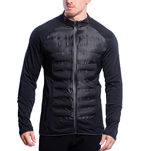 GYM AESTHETICS | Herren Ultrasonic 2.0 React Jacke Sportjacke Wasserdicht Windabweisend UV-Schutz LSF 40+ Warm Ultraleicht mit Reißverschluss, Training und andere Sport in Olive (XXL) von GYM AESTHETICS