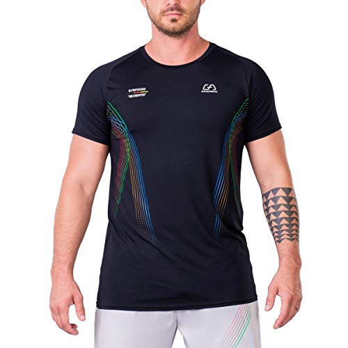 GYM AESTHETICS | Herren Wesentlich Warrior Loose-Fit T-Shirt UV-Schutz Antistatisch Feuchtigkeitsregulierung schnelltrocknend, Für Training und andere Sport in Schwarz (XL) von GYM AESTHETICS