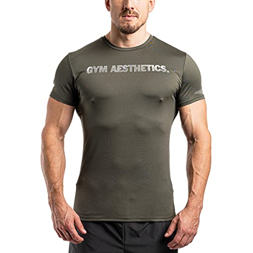 GYM AESTHETICS | Slim Fit T-Shirt Herren 6 in 1 Funktionsshirt Herren Kurzarm Fitness Tshirt Sportshirt Trainingsshirt Gym Shirt Bodybuilding Shirt Muscle Fit T-Shirt Herren Men's Activewear von GYM AESTHETICS