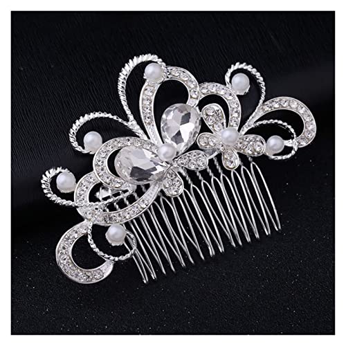 Braut Haarkamm Hochzeitskleid Haarschmuck Clip Haarnadeln für Frauen Braut Kopfschmuck Ornamente Prinzessin (2) von GaRcan