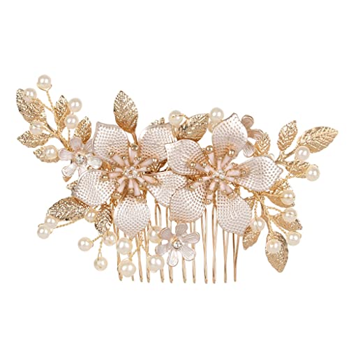 Handgefertigter Haarkamm mit Kristall-Strass-Perlen und Blumen, Braut-Kopfschmuck, Haarschmuck, Brautjungfern-Kopfschmuck, Hochzeitsschmuck von GaRcan