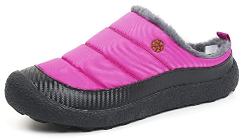 Gaatpot Herren Damen Winter Hausschuhe Plüsch Warm Gefütterte Wasser-Widerstand Slippers Freizeit Haus Pantoffeln Outdoor Winterschuhe Pink-Neu 38EU von Gaatpot