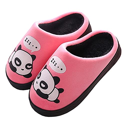 Winter Pantoffeln Damen Herren Warme Plüsch Hausschuhe Mädchen Jungen Home Rutschfeste Cartoon Panda Slippers Pink 37/38 EU = 38/39 CN(260) von Gaatpot