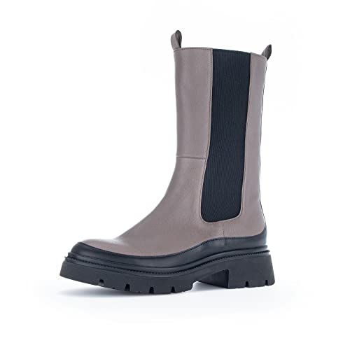 Gabor Damen Chelsea Boots, Frauen Stiefeletten,Wechselfußbett,Best Fitting,gefüttert,bootee,booties,halbstiefel,taupe/schwarz,40.5 EU / 7 UK von Gabor